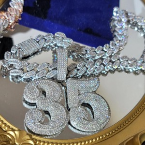 Personalizado Iced Hip Hop lujo niños joyería VVS diamante colgante collar chapado en oro plata esterlina 925 IGI certificado moda - Product Image 1