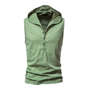 เสื้อฮู้ดแขนกุดสำหรับผู้ชาย ทรงเข้ารูป สีพื้น ผ้าวอร์สเตด สำหรับฤดูใบไม้ร่วง คอกลม ระบายอากาศได้ดี แห้งเร็ว - Product Image 6