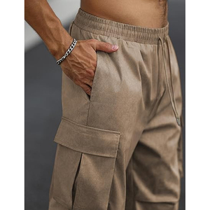 กางเกงคาร์โก้ทรงหลวมสำหรับผู้ชาย สไตล์สตรีทแวร์ หลายกระเป๋า พิมพ์ลาย ปักโลโก้ รับผลิตแบบ OEM ODM - Product Image 5