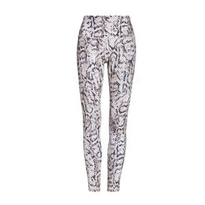 Leggings de yoga taille haute sans couture pour femme, couleur unie, en polyester/nylon, avec taille élastique et tissu extensible réfléchissant - Product Image 3