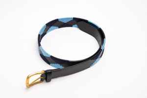 Cinturón Nubuk - Cinturón Ecuestre Azul de Cuero Genuino Argentino, Cinturón de Cuero Vacuno Argentino de Primera Calidad, Estilo Occidental - Product Image 5