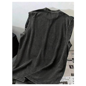 เสื้อกล้ามผู้ชายลายตัวอักษร สไตล์วินเทจ ซักนุ่ม ไม่มีแขน คอกลม สตรีทแวร์ ลำลองสำหรับฤดูร้อน เสื้อยืดโชว์กล้ามเนื้อ ผ้าฝ้ายน้ำหนักเบา เหมาะสำหรับออกกำลังกาย - Product Image 2