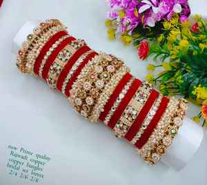 Padmawati ชุดกำไลหลายสีเคลือบทองจากทังสเตนหรูหราสำหรับงานแต่งงานงานเลี้ยงครบรอบแต่งงานของผู้หญิง - Product Image 1