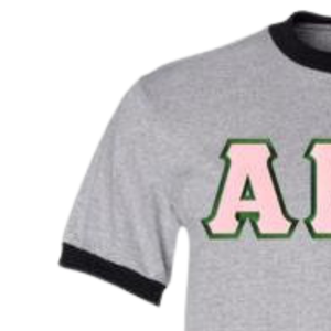เสื้อยืดคอกลมพิมพ์ลายตัวอักษร AKA สีเทาเฮเทอร์ แบล็ค เสื้อยืดลำลองสำหรับชมรมนักศึกษา - Product Image 5