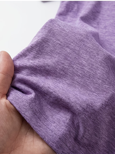 Men's V-Neck Short Sleeve Solid for Cotton Casual T-Shirt Regular Fit Breathable Enzyme Wash Jersey Fabric 180g Eco-Friendly - Product Image 5