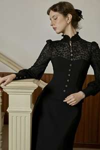 Falda Elegante y Romántica para Mujer, Algodón (exterior) + Encaje Elástico (interior), Conjunto Clásico ATHENA con Blusa de Encaje y Detalles de Encaje de Algodón KS52 - Product Image 6