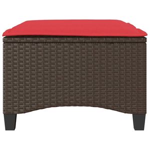 2 tabourets de patio en polyrotin marron avec coussins 21,7''x21,7''x14,2'', ensemble de meubles de patio élégants - Product Image 4