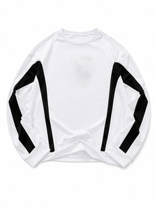 Sweat-shirt rouge à col rond pour homme, pull à manches longues avec blocs de couleur, haut sportif confortable, élégant et parfait, pull en molleton - Product Image 4