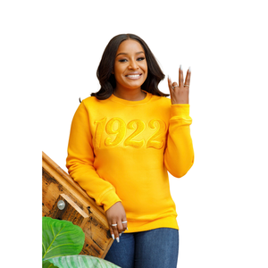 เสื้อสเวตเชิ้ตเชนิลล์เนื้อแน่น ปี 1922 ผ้าฝ้ายพรีเมียมเนื้อนุ่ม คอกลม ปักลาย Sigma Gamma Rho สำหรับสตรี ชุดนักศึกษา - Product Image 3