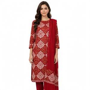 Custom Machine Embroidery Suit Women 3 Piece Embroidered Wool Salwar Kameez Set Traditional Outfit OEM ODM Indian Pakistani - Product Image 1