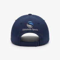 Casquette de baseball de haute qualité, couleur unie, 5 panneaux, réglable, respirante, bleu marine, découpée au laser
