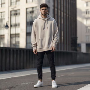 Sweat-shirt à capuche surdimensionné pour homme, coupe ample, en molleton de coton, avec personnalisation OEM ODM - Product Image 3