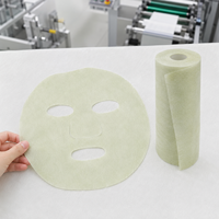 Masque facial en feuille de lyocell Y386 35gsm infusé à la Centella Asiatica, biodégradable, en fibres végétales de Cica, non tissé, sec