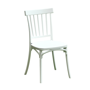 Silla de Comedor Windsor Blanca Artística con Respaldo de Listones |   Silla Apilable de Polipropileno para Cafetería, Galería, Restaurante, Estudio, Eventos - Product Image 2