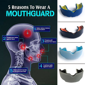 Protège-dents sportif double couche en silicone moulable, équipement de protection sportive pour la boxe, léger, ajustement universel pour adultes - Product Image 6