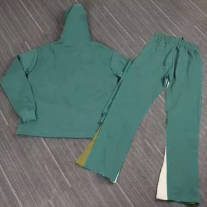 Econex Sports 2025Custom 100% Cotton 3D Puff Print <b>Hoodie</b> <b>Fleece</b> Baggy Stacked Flared Sweatpantsand <b>Hoodie</b> Set Custom Sweat Suit - Product Image 2