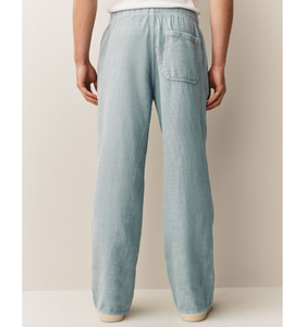 Pantalon décontracté léger en coton pour homme, coupe décontractée, respirant, séchage rapide, taille élastique mi-haute, bleu clair, pour la plage - Product Image 2