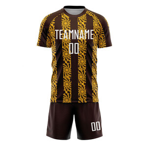 ชุดเสื้อเจอร์ซีย์และกางเกงขาสั้น ชุดฟุตบอล พิมพ์ลายด้วยความร้อน ขายดีออนไลน์ ชุดฟุตบอลแฟชั่น พิมพ์ลายสวยงาม - Product Image 1