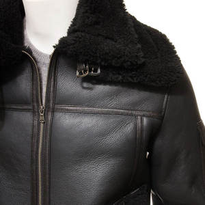 Blousons Aviateur Homme en Cuir de Mouton Véritable 2026 avec Doublure en Fausse Fourrure, Fermeture Éclair, Style Moto Biker Hiver, Manteau Chaud et Épais - Product Image 4