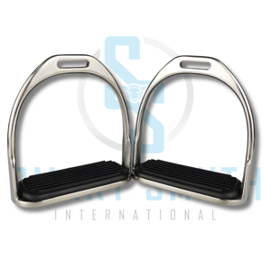 Estribos de Acero Inoxidable de Primera Calidad para Montar a Caballo con Suela de Goma Negra, Estribos Ecuestres para Silla Inglesa, Fabricante OEM ODM - Product Image 5