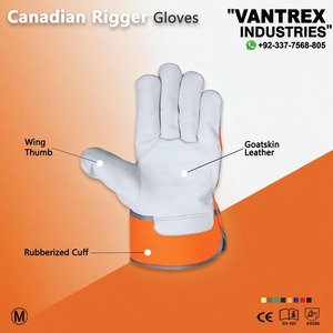 Guantes de Trabajo de Cuero/Algodón, Palma Reforzada, Resistentes al Calor, Impermeables, Transpirables, ANSI/ISEA Nivel de Corte 1, Orificio para el Pulgar, Personalizables - Product Image 2