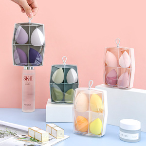 Ensemble de 4 éponges de maquillage avec étui de rangement portable, éponge de fond de teint en forme de larme, houppette cosmétique pour femmes - Product Image 2
