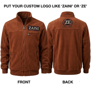 Mens 240g Premium Sherpa Polar Fleece <b>Running</b> <b>Jacket</b> Full Zip for Custom Embroidery Woven Patch Embossed Waterproof Breathable - Product Image 1