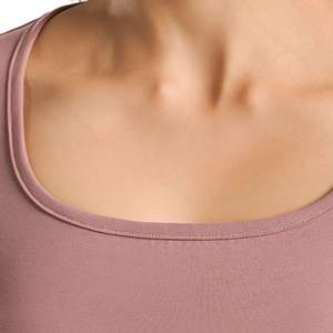 Camiseta Deportiva Personalizada para Mujer, Color Rosa, Corte Ajustado, Manga Corta, Cuello Redondo, Elástica, Transpirable, Suave, para Gimnasio, Fitness y Yoga - Product Image 4