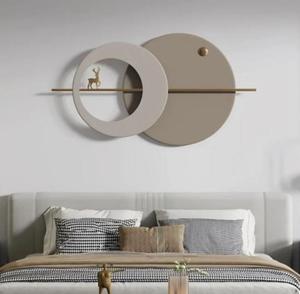 Minimalist Metal <b>Wall</b> Art Circular Beige Frame <b>Decorative</b> Home <b>Decoration</b> Modern Design Handmade Powder Coated Medium Size - Product Image 3
