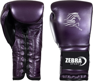 Gants de boxe et d'arts martiaux sur mesure en gros, gants de boxe professionnels en cuir microfibre avec lacets - Product Image 3