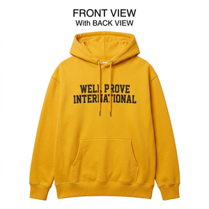 Premium 320 GSM Cotton Fleece Pullover <b>Hoodie</b> Mustard <b>Yellow</b> Custom Digital Printing Logo Pocket Heavyweight Sweatshirt <b>Mens</b> - Product Image 1