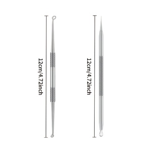 Outil de beauté pour éliminer les boutons, aiguille de nettoyage du visage à double extrémité, aiguille pour enlever les points noirs, extracteur d'acné pour le visage de 12 cm - Product Image 1