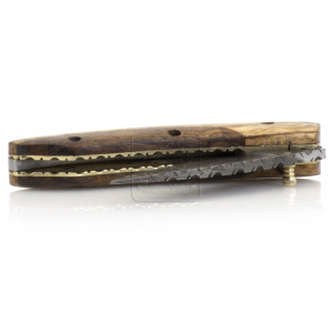 Damascus Deal Wholesale Handmade Damascus Steel Folding Pocket <b>Knife</b> DD-FK-849 Zebra/Walnut Wood <b>Handle</b> Drop Point 180mm EDC - Product Image 3