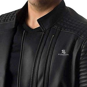 <b>Men's</b> Genuine <b>Sheepskin</b> Bomber <b>Leather</b> <b>Jacket</b> Classic Winter Coat Slim Fit Casual Motorcycle Fashion Brown Color Zipper Closure - Product Image 6