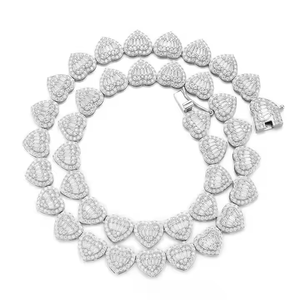 Collar de Cadena de Eslabones de Moissanita Premium, Corte Brillante Redondo, Joyería Brillante para Hombres y Mujeres, Regalo para Fiestas - Product Image 3