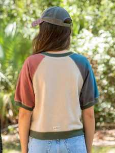 Women's Color Block Raglan <b>Sleeve</b> T-<b>Shirt</b> Crew Neck Short <b>Sleeve</b> Casual Top - Product Image 6