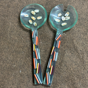 Dye casted epoxy resin new design customized style <b>salad</b> <b>server</b> set Epoxy resin food safe <b>salad</b> <b>server</b> for home and hotel - Product Image 1
