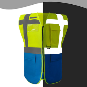High Visibility Safety Vest Breathable Fabric Reflective Stripes For Roadside Maintenance Railway Workers Industrial Protection - Product Image 4