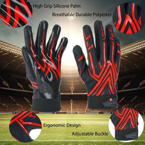 White Embossed Outdoor Sports Gloves Breathable Popular Style Football Equipment - Product Image 5