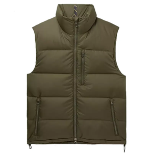 Chaleco Acolchado Verde Oliva para Hombre, Chaleco de Poliéster con Aislamiento, Sin Mangas, Cuello Alto, Resistente al Viento, Duradero, Chalecos de Invierno al por Mayor - Product Image 1