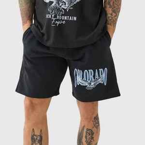 Shorts en coton noir uni tricotés pour hommes – Style décontracté et respirant pour l'été – Ensemble imprimé pour soirées décontractées – Classe élite OEM ODM - Product Image 2