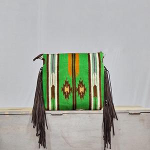 Bolso de Hombro Bohemio de Cuero Genuino con Patrón Geométrico y Decoración de Borlas, Correa Única, para Uso Diario en Todas las Estaciones - Product Image 4