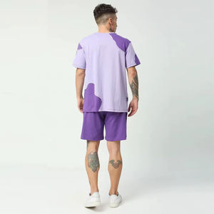 Wholesale Mens Cotton Shorts <b>Set</b> Custom Logo Matching T Shirt Summer Casual Streetwear Two Piece Clothing Manufacturer - Product Image 5