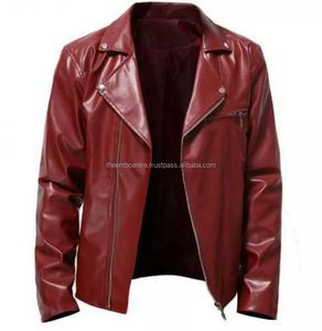 Nouveauté Veste en cuir personnalisée à la mode pour hommes Vêtements de mode Nouveau style 2024 Vente directe en usine Veste en cuir pour hommes - Product Image 1