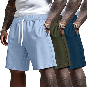 Pantalones Cortos de Algodón para Hombre al por Mayor OEM, Cintura Elástica, Lisos, Casuales, de Verano, para Descansar, con Logotipo Personalizado del Fabricante - Product Image 4
