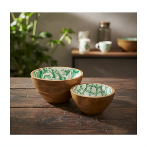 CRAFTS HUB Bol de service alimentaire personnalisé en bois artisanal écologique classique - Product Image 1