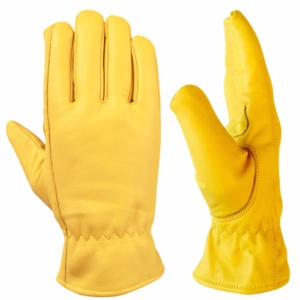 Gants de travail en cuir de chèvre résistant à la chaleur, gants de sécurité industriels, gants de construction antidérapants à usage général - Product Image 1