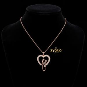 Collar con Colgante de Diamante en Forma de Corazón Romántico, Plata de Ley 925, Chapado en Oro Rosa, Joyería de Lujo para Mujer, Compromiso, Boda, San Valentín - Product Image 3