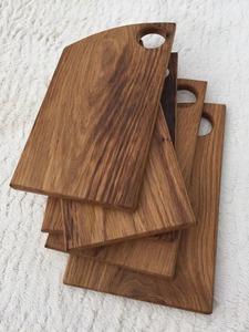 Round Wooden Chopping <b>Board</b> With Handle Rosemary Garlic Salt Serving Platter Kitchen Cutting Block - Product Image 5