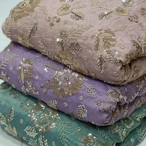 Tela de Seda Bordada con Cuentas de Primera Calidad para Vestidos de Novia, Saris y Vestidos de Cóctel, Disponible al Mejor Precio - Product Image 3